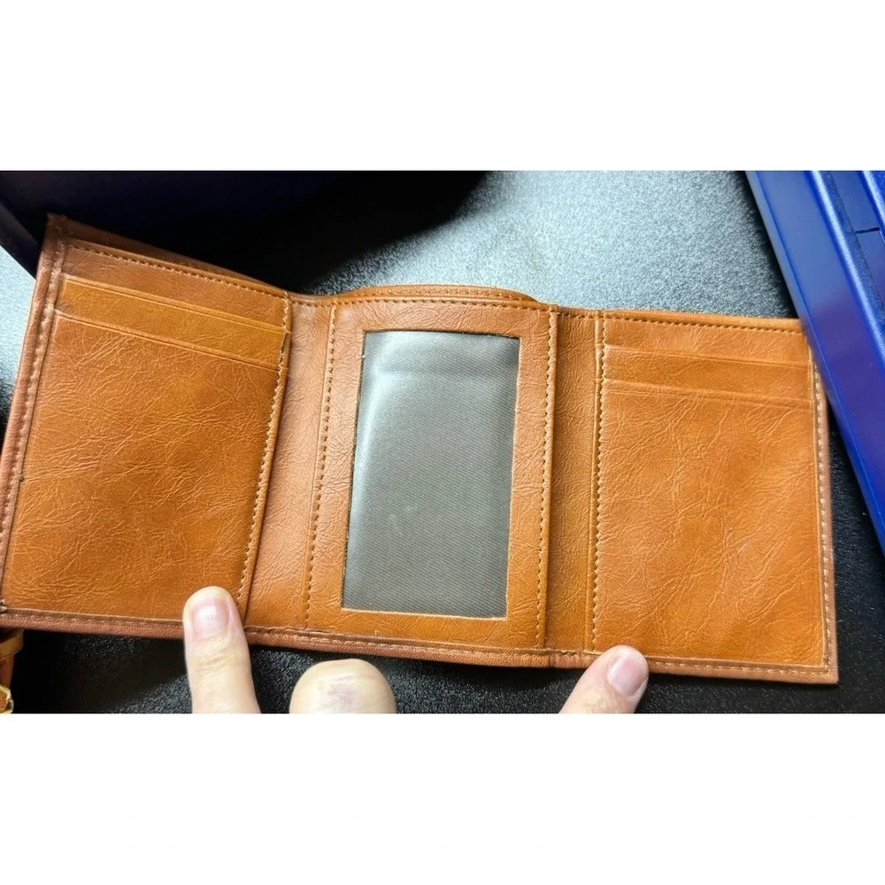 Green Bay Packers Genuine Leather Bifold Wallet NFL Embossed Logo Brown